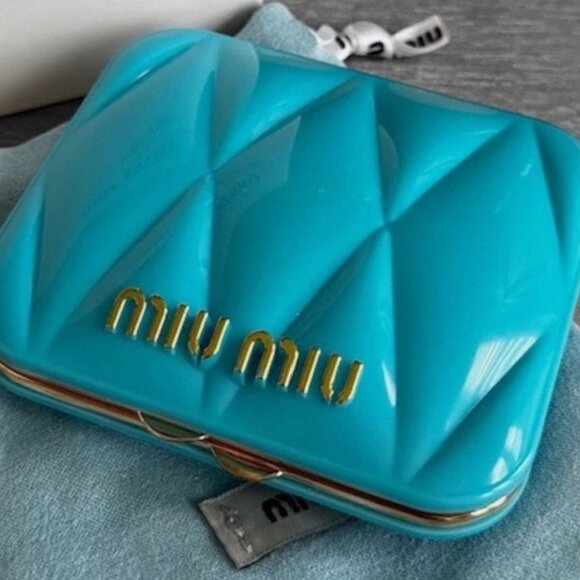 Miu Miu BLUE Double Sided Dual Makeup  Mirror  NIB - Picture 5 of 7